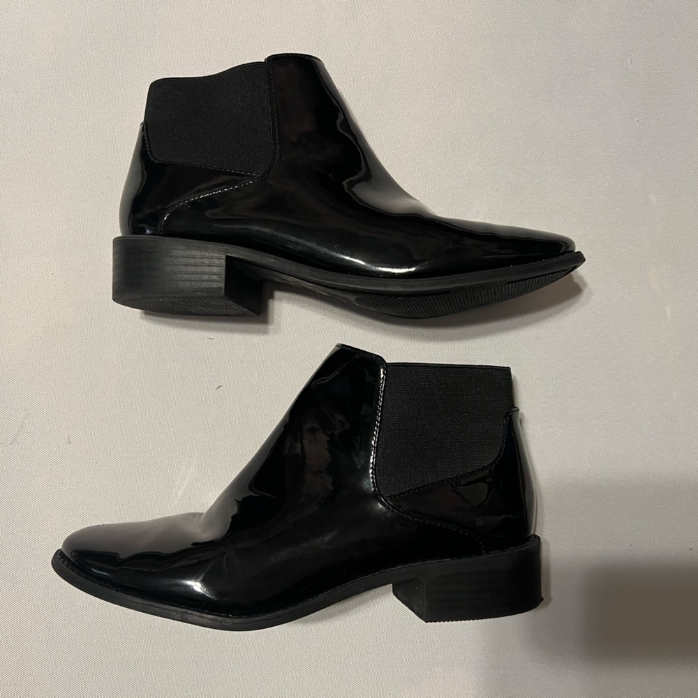 Aldo Black Patent Dress Boots